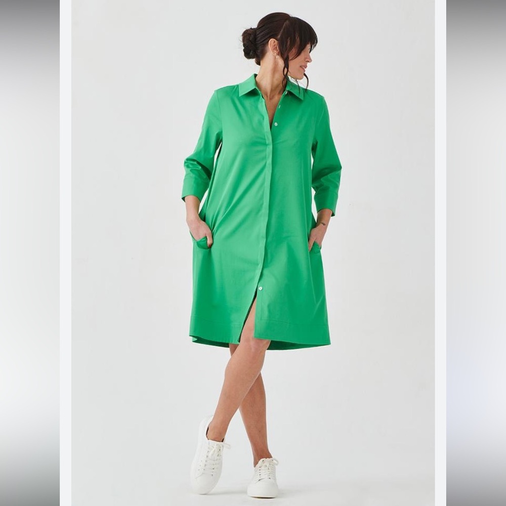Perlavera Button Down Shirt Dress NWT